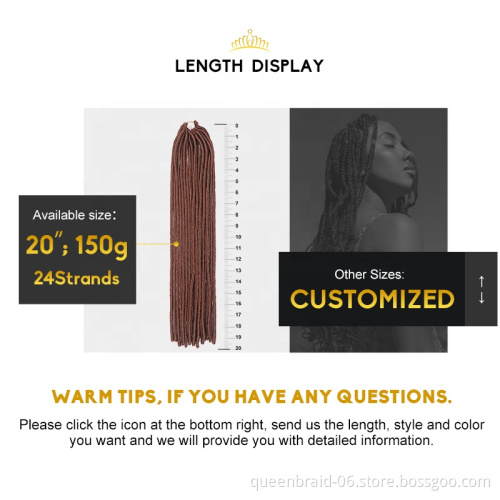 Dreadlocks Crochet Braids Soft Faux Locs Crochet Hair Synthetic Braiding Hair Dreadlocks Faux Locs 18inch Goddess Locs